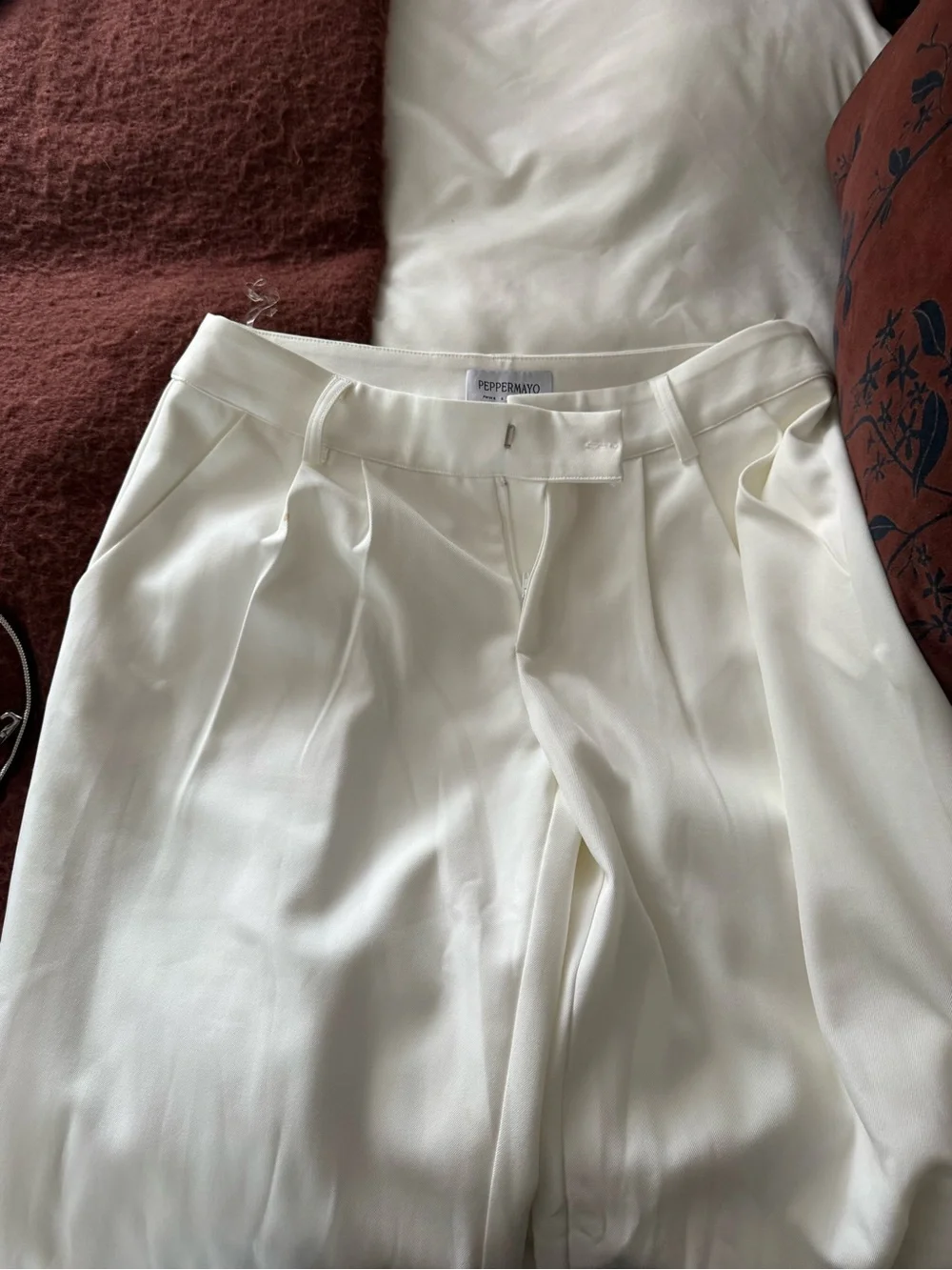 Peppermayo Samuel Low Rise Suiting Pants in White